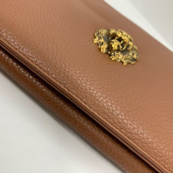 ELA STONE Paris Grained Cognac Leather Clutch - Picture 9 of 11